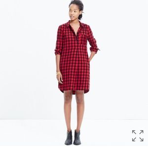 MADEWELL flannel shirtdress in buffalo check